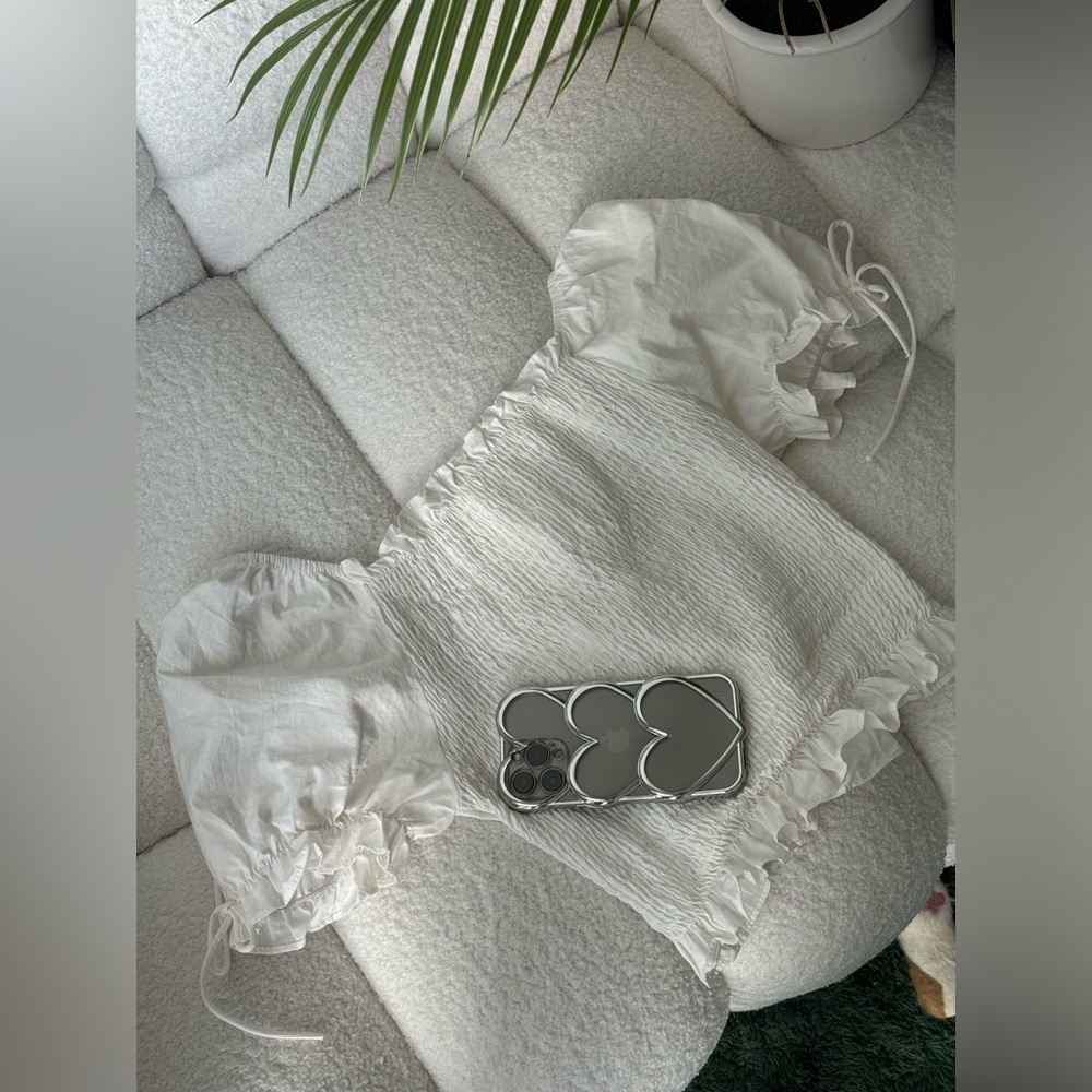 Puff sleeves korean summer crop top